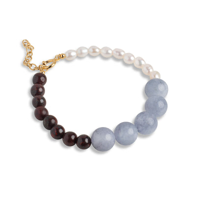 ENAMEL Copenhagen Bracelet, Marli Bracelets Pearls, Light Grey and Brown