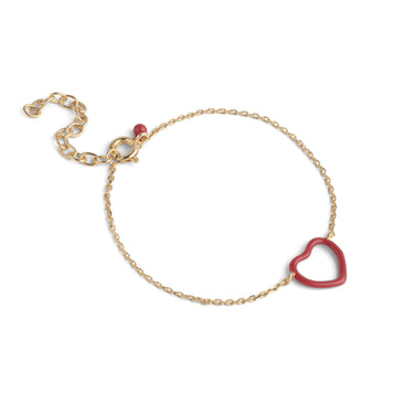 ENAMEL Copenhagen Bracelet, Organic Enamel Heart Bracelets Red