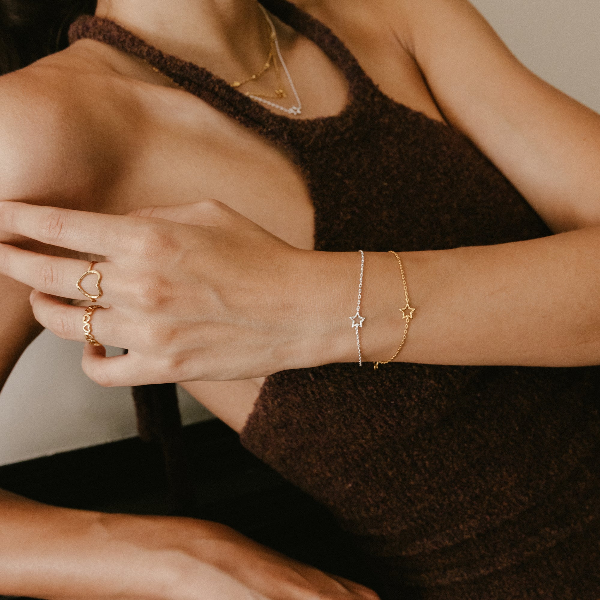 ENAMEL Copenhagen Bracelet, Organic Star Bracelets Gold Plated