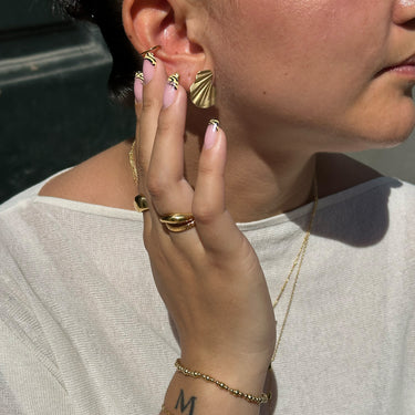 ENAMEL Copenhagen Earring, Wave Earrings 925S/GP/M