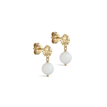 ENAMEL Copenhagen Earrings, Daystar Globe Earrings Opal