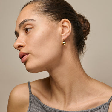 ENAMEL Copenhagen Earrings, Poma Drop Heart Earrings 925S/GP