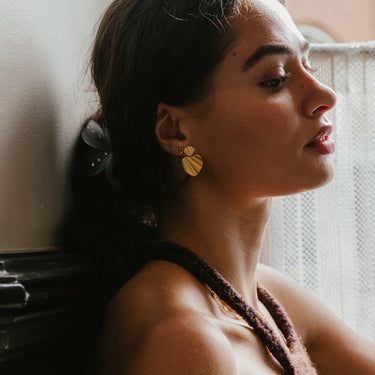 ENAMEL Copenhagen Earrings, Wave Heart Earrings Gold Plated