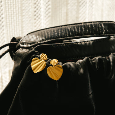 ENAMEL Copenhagen Earrings, Wave Heart Earrings Gold Plated