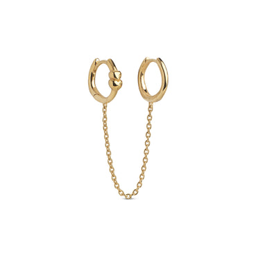 ENAMEL Copenhagen Hoop, Love Chain One Piece Earrings Gold Plated