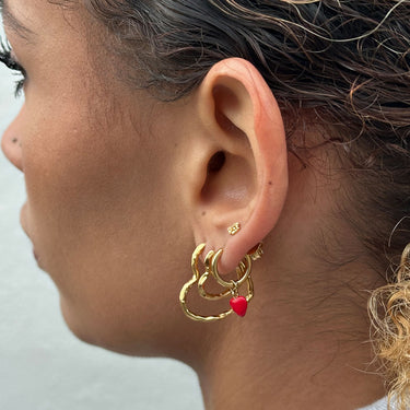 ENAMEL Copenhagen Hoops, Amore Earrings Red