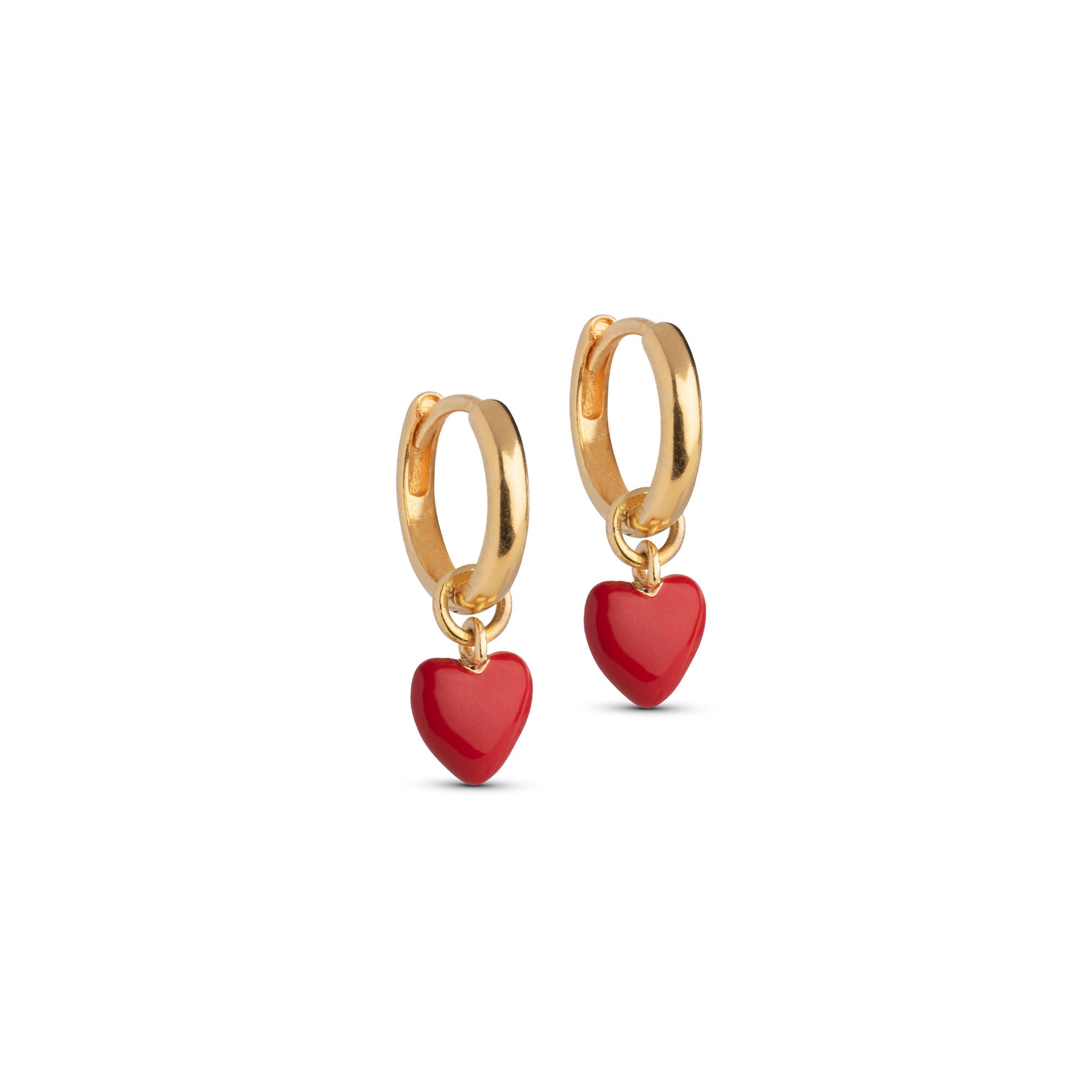 ENAMEL Copenhagen Hoops, Amore Earrings Red