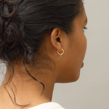 ENAMEL Copenhagen Hoops, Belle Earrings Cornflower