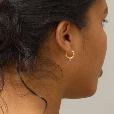 ENAMEL Copenhagen Hoops, Belle Earrings Cornflower