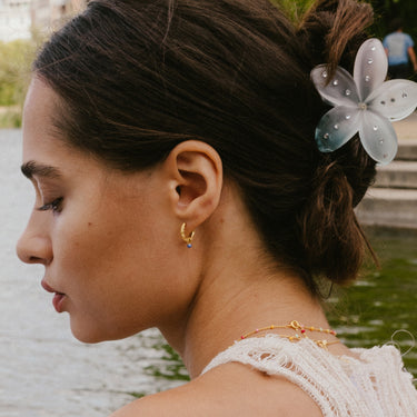 ENAMEL Copenhagen Hoops, Belle Earrings Cornflower