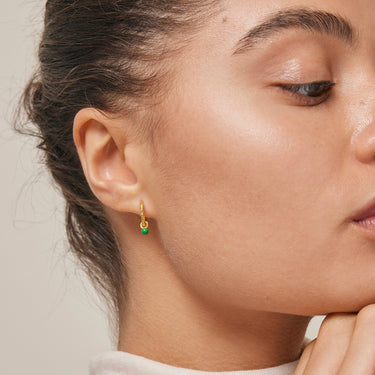 ENAMEL Copenhagen Hoops, Belle Earrings Grass Green
