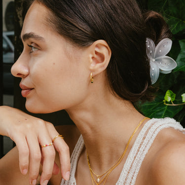ENAMEL Copenhagen Hoops, Belle Earrings Khaki