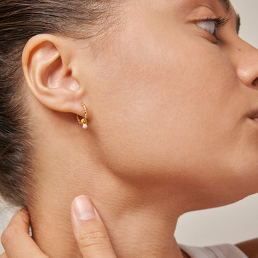 ENAMEL Copenhagen Hoops, Belle Earrings Light Pink