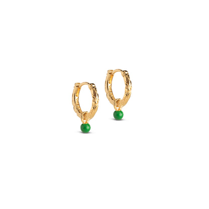 ENAMEL Copenhagen Hoops, Belle Earrings Grass Green