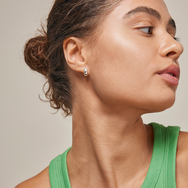 ENAMEL Copenhagen Hoops, Classic Wide Earrings Silver Plated