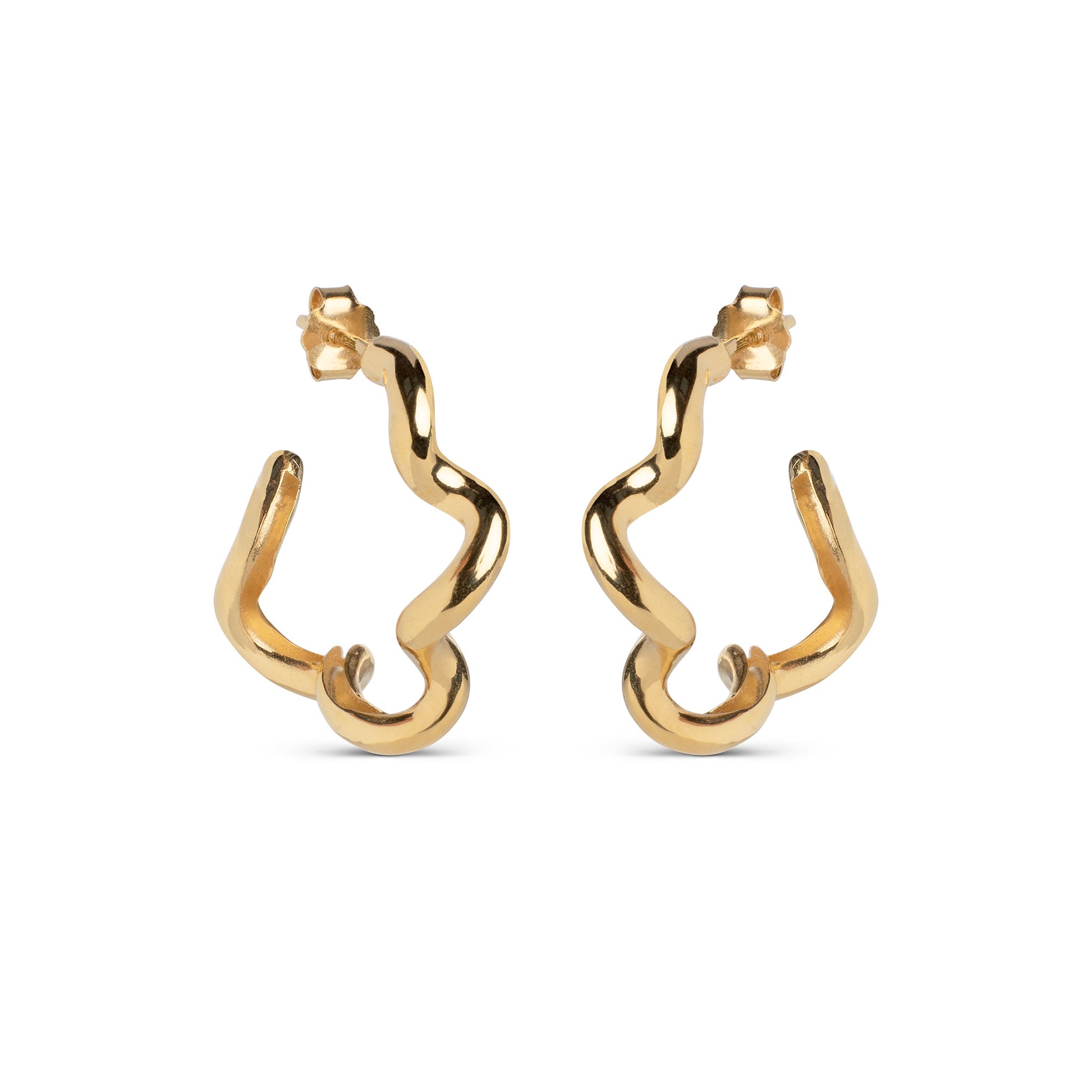 ENAMEL Copenhagen Hoops, Curly Earrings 925S/GP