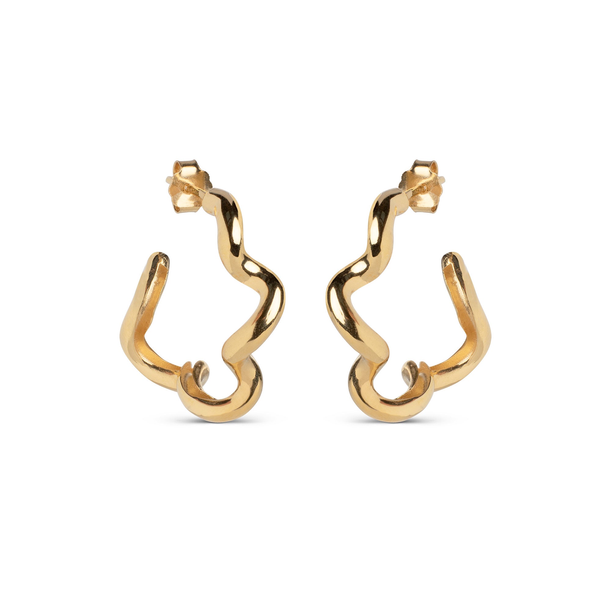 ENAMEL Copenhagen Hoops, Curly Earrings 925S/GP