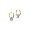 ENAMEL Copenhagen Hoops, Enamel Tokens Flower Earrings Steel Blue