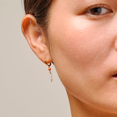 ENAMEL Copenhagen Hoops, Liva Earrings Light Coral