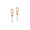 ENAMEL Copenhagen Hoops, Liva Earrings Light Coral