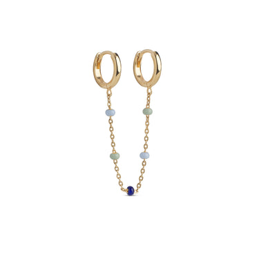 ENAMEL Copenhagen Hoops, Lola Chain One Piece Earrings Earthtone