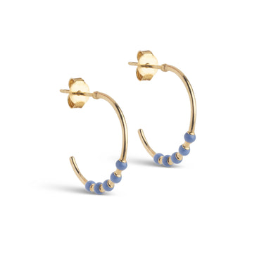 ENAMEL Copenhagen Hoops, Lola Large Earrings Cornflower