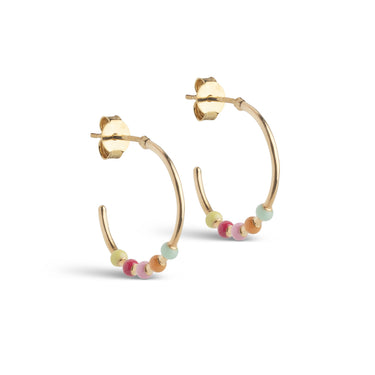 ENAMEL Copenhagen Hoops, Lola Large Earrings Rainbow