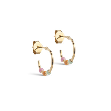 ENAMEL Copenhagen Hoops, Lola Small Earrings Rainbow