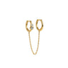 ENAMEL Copenhagen Hoops, Nova Chain One Piece Earrings White CZ