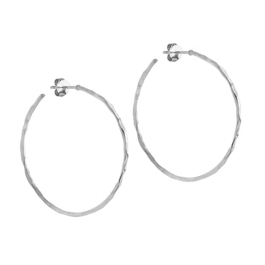 ENAMEL Copenhagen Hoops, Organic Arena Large Earrings Silver Plated