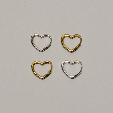 ENAMEL Copenhagen Hoops, Organic Heart Small Earrings 925S/GP/M