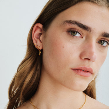 ENAMEL Copenhagen Hoops, Organic Moon Medium Earrings Gold Plated