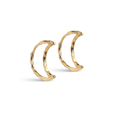 ENAMEL Copenhagen Hoops, Organic Moon Medium Earrings Gold Plated
