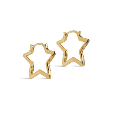 ENAMEL Copenhagen Hoops, Organic Star Medium Earrings Gold Plated