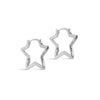 ENAMEL Copenhagen Hoops, Organic Star Medium Earrings Silver Plated