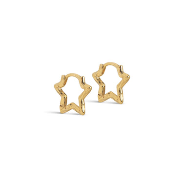 ENAMEL Copenhagen Hoops, Organic Star Small Earrings Gold Plated