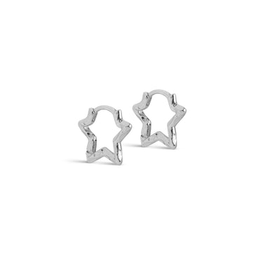 ENAMEL Copenhagen Hoops, Organic Star Small Earrings Silver Plated