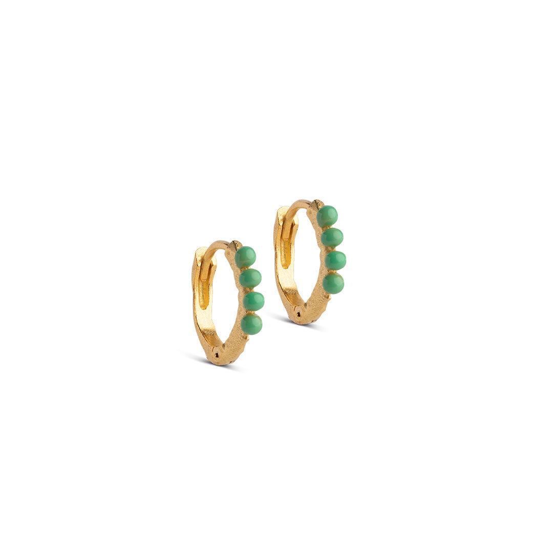 ENAMEL Copenhagen Hoops, Paula 10 mm Earrings Grass Green