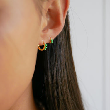 ENAMEL Copenhagen Hoops, Paula 8 mm Earrings Grass Green