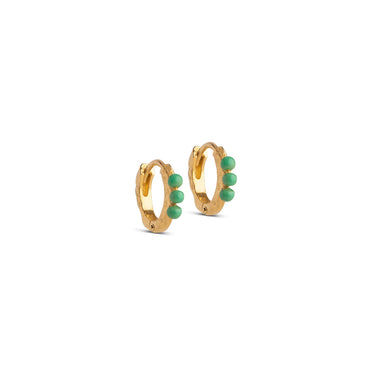 ENAMEL Copenhagen Hoops, Paula 8 mm Earrings Grass Green