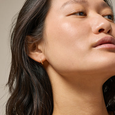 ENAMEL Copenhagen Hoops, Petite Flora 8 mm Earrings 925S/GP/M