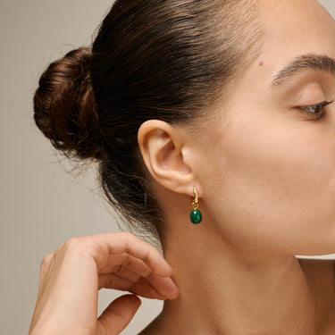 ENAMEL Copenhagen Hoops, Significant Enamel Earrings Petrol Green