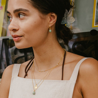 ENAMEL Copenhagen Hoops, Significant Enamel Earrings Sage