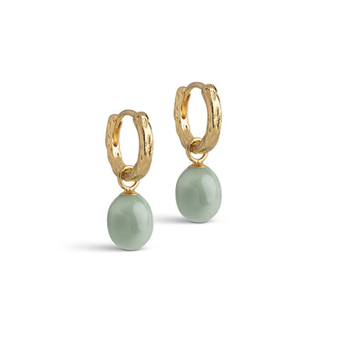 ENAMEL Copenhagen Hoops, Significant Enamel Earrings Sage