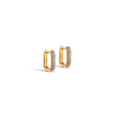ENAMEL Copenhagen Hoops, Sparkling Square 12 mm Earrings Clear CZ