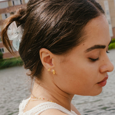 ENAMEL Copenhagen Hoops, Wave Mini Earrings Gold Plated