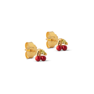 ENAMEL Copenhagen Stud, Cherry Earrings Red
