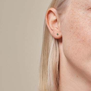 ENAMEL Copenhagen Stud, Enamel Dot Earrings 42 Petrol Green
