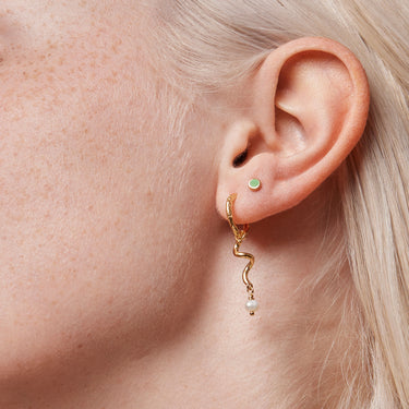 ENAMEL Copenhagen Stud, Enamel Dot Earrings Grass Green