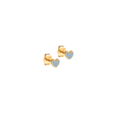 ENAMEL Copenhagen Studs, Amore Earrings Steel Blue